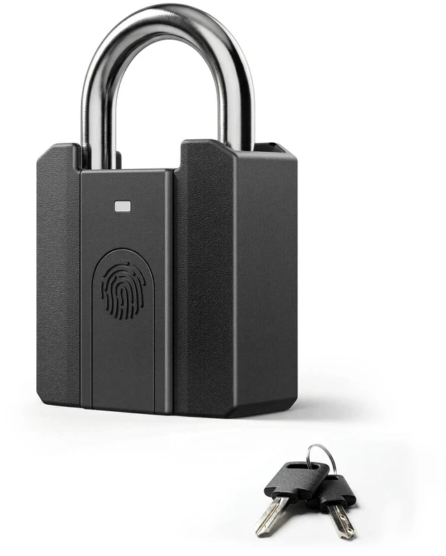 Main image of Fingerprint Padlock with Backup Keys, One-Touch Gym Locker Lock, No Charging Needed, Stores 20 Fingerprints, IPX5 Water-Resistant Biometric Lock for Gate, Shed and Toolbox