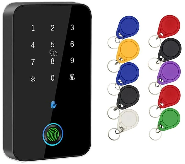 Main image of Waterproof Fingerprint Access Control Machine Smart TT-Lock APP Door Access Control Security System NFC Bluetooth Digital Keypad RFID Card Reader+10 Keychains (MJ03F-TT-LOCK-Gray)