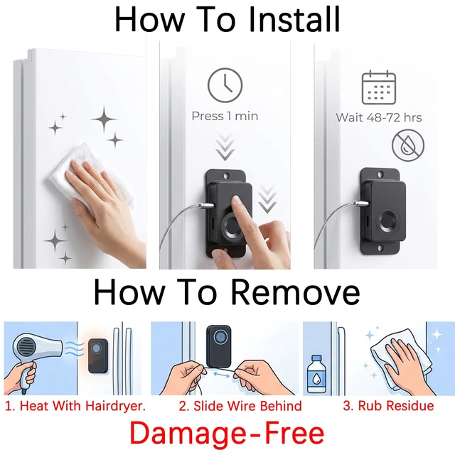 Alt view image 4 of 7 - Fingerprint Fridge Lock 20-User Cabinet, Child Safety, No Drill | Biometric, Emergency Code & USB Key | Refrigerator, Freezer, French Door, Drawer, RV, Window, Cooler, Dorm | Adhesive/Screw