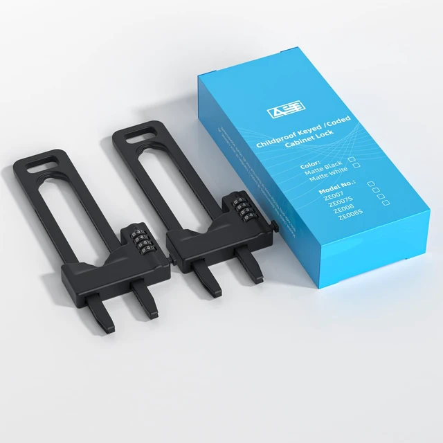 Alt view image 7 of 7 - Code Cabinet Lock, 2 Pack, Keyless Double Door Drawer Lock, Long Ver | Keyless lockout to cabinet, drawer, cupboard closet and freezer, made of metal for childproof, adjustable, coded lock