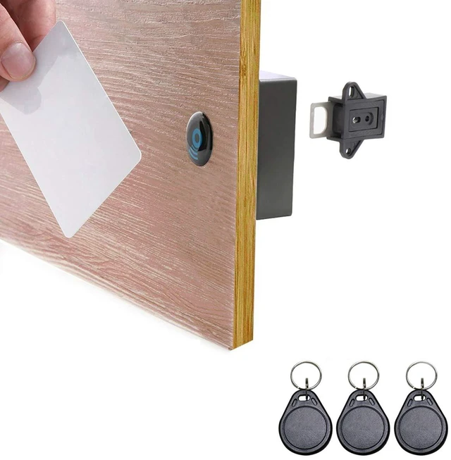 Main image of RFID Electronic Cabinet Lock Hidden DIY for Wooden Cabinet Locker Drawer Cupboard (Black)