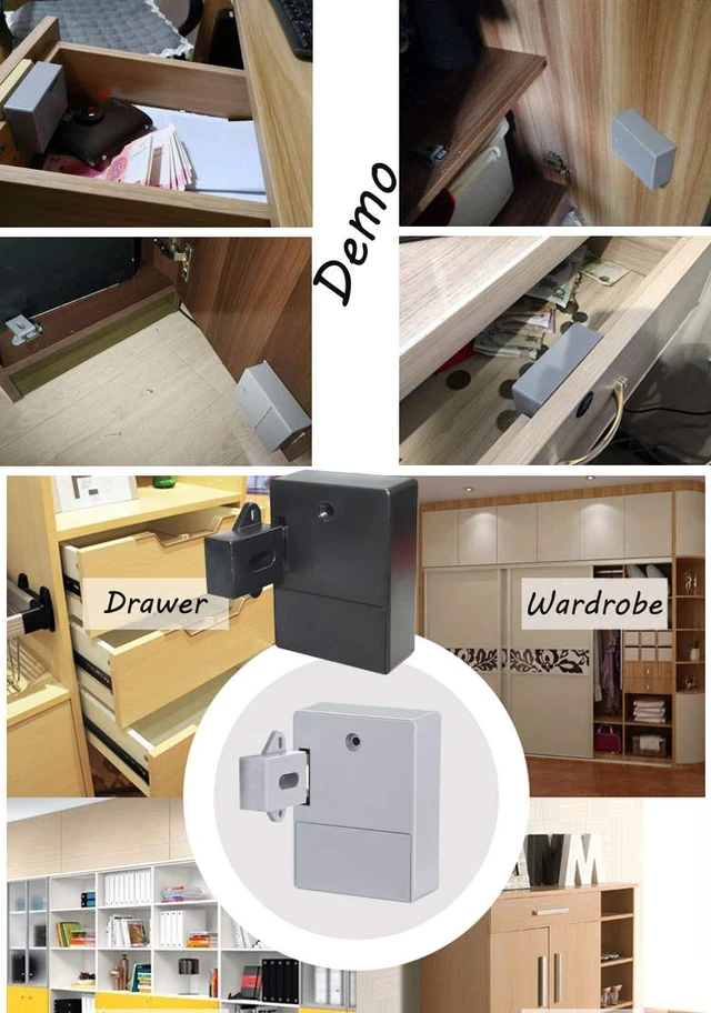 Alt view image 3 of 6 - RFID Electronic Cabinet Lock Hidden DIY for Wooden Cabinet Locker Drawer Cupboard (Black)