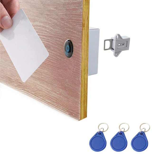 Main image of RFID Electronic Cabinet Lock Hidden DIY for Wooden Cabinet Locker Drawer Cupboard (Gray)
