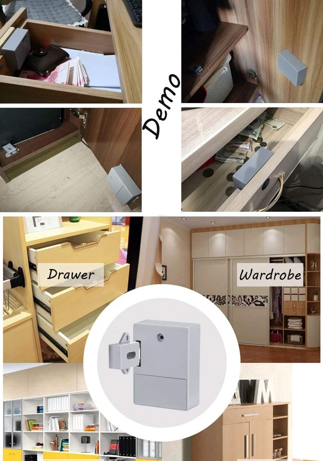 Alt view image 3 of 6 - RFID Electronic Cabinet Lock Hidden DIY for Wooden Cabinet Locker Drawer Cupboard (Gray)