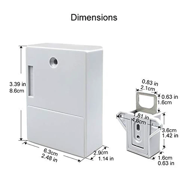 Alt view image 4 of 6 - RFID Electronic Cabinet Lock Hidden DIY for Wooden Cabinet Locker Drawer Cupboard (Gray)