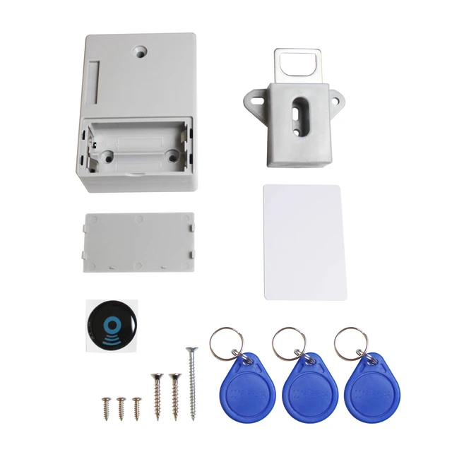 Alt view image 6 of 6 - RFID Electronic Cabinet Lock Hidden DIY for Wooden Cabinet Locker Drawer Cupboard (Gray)