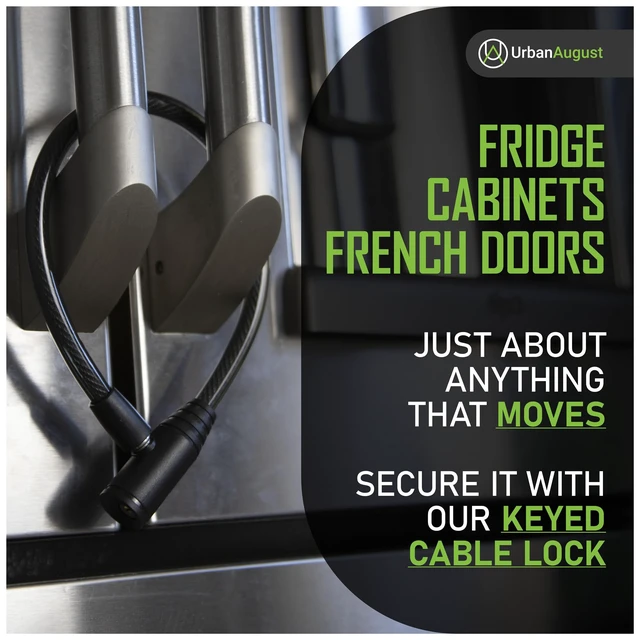 Alt view image 4 of 6 - Child-Proof Refrigerator Lock for Kids & Adults - Lock for French Door Fridge and Cabinet (Regular, Black - 1 Pack)