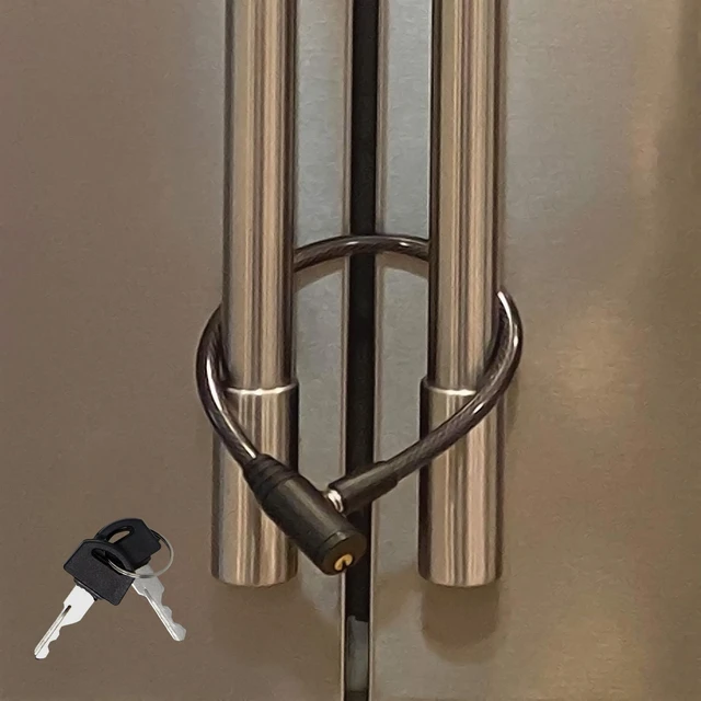 Alt view image 6 of 6 - Child-Proof Refrigerator Lock for Kids & Adults - Lock for French Door Fridge and Cabinet (Regular, Black - 1 Pack)