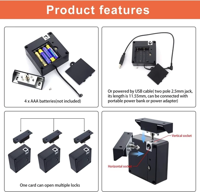 Alt view image 2 of 7 - RFID Electronic Cabinet Lock, Smart NFC Drawer Locks, Hidden Card Lock for Wooden Cabinet Cupboard Drawer Furniture