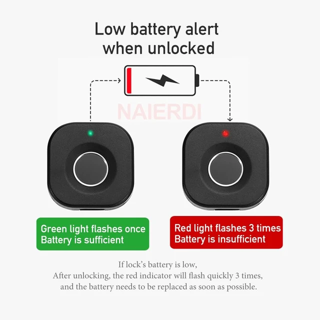 Alt view image 3 of 7 - Biometric Fingerprint Cabinet Lock, Black, 32x32mm, Modern Black Style, Battery Indicator, 360-Day Standby, 20 Capacity