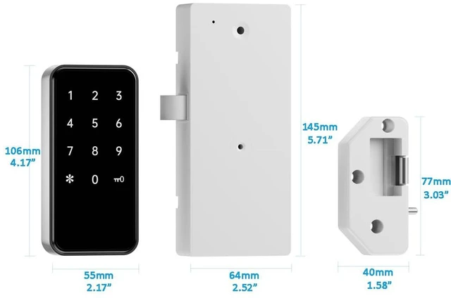 Alt view image 2 of 7 - RFID Lock Digital Keyless Cabinet Locks with Password & Card Access, Dual & Single Unlock Modes, Public/Private Use, Touch Keypad for Gym Lockers, Drawers, Office Cabinets