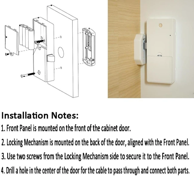 Alt view image 7 of 7 - RFID Lock Digital Keyless Cabinet Locks with Password & Card Access, Dual & Single Unlock Modes, Public/Private Use, Touch Keypad for Gym Lockers, Drawers, Office Cabinets
