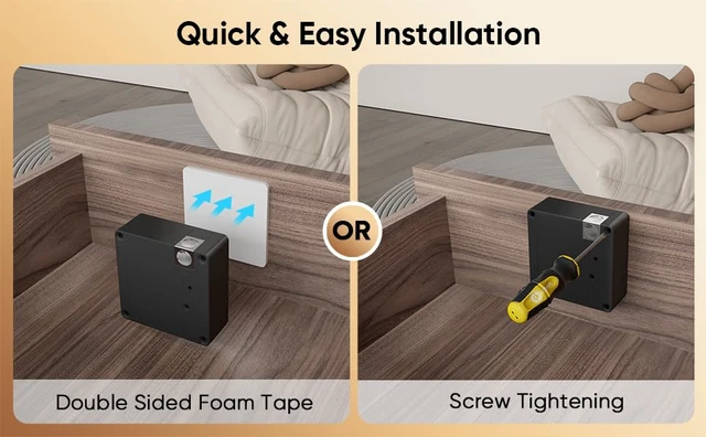 Alt view image 5 of 7 - Smart Cabinet Lock Hidden Invisible RFID Kid Keyless Drawer Locks for Adults Children Proof,TTlock APP Compatible with Alexa & Google Home for Sliding Cabinet and Box,No Drilling,NFC,Card