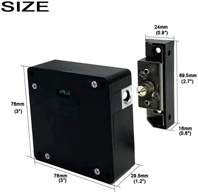 Alt view image 2 of 7 - RFID Lock Electronic Cabinet Lock, Hidden DIY Lock with USB Cable for Wooden Cabinet Drawer Locker Cupboard (1 Pack)