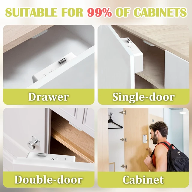 Alt view image 7 of 7 - Smart Cabinet Lock, Hidden RFID Keyless Electronic Bluetooth Drawer Locks, Baby Proofing Child Safety Cabinet Locks for Liquor Cabinet Locker Drawer Cupboard Desk Dresser Adults