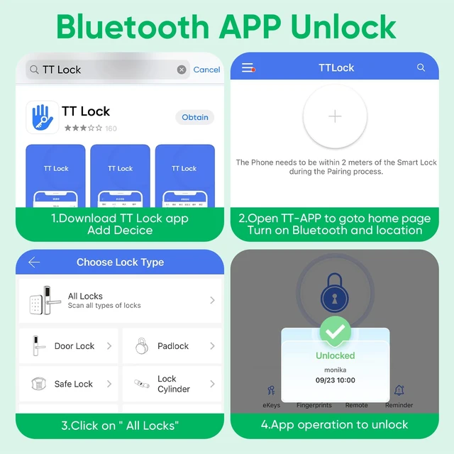 Alt view image 5 of 7 - Bluetooth Smart Cabinet Lock with Phone/Watch App Unlock, Child Proof Lock | Fingerprint Biometric Cabinet Lock, Keyless Hidden File Wardrobe Lock, Baby Proof Drawer Locks, DIY Wooden Furniture Lock