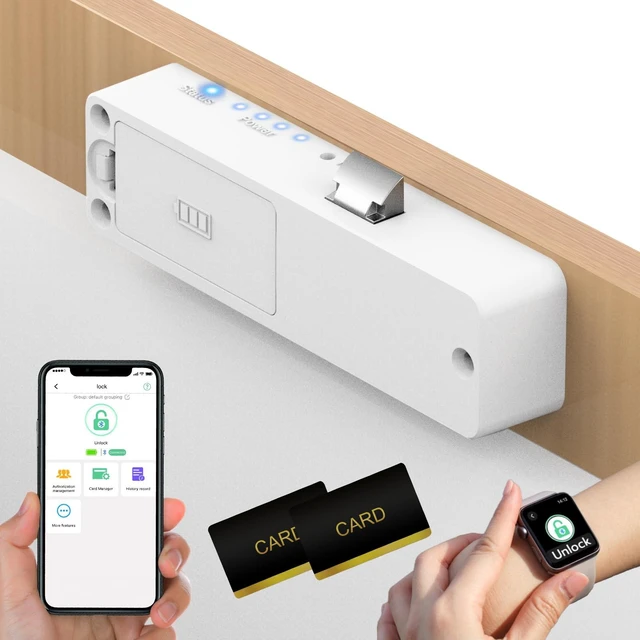 Main image of Smart Cabinet Lock, Hidden Magnetic Bluetooth RFID Keyless Drawer Lock, Baby Proofing Child Safety Cabinet Locks for Liquor File Cabinet Cupboard Desk Dresser Adults