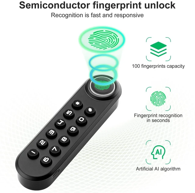 Alt view image 2 of 7 - Fingerprint Cabinet Lock, Smart Biometric Password Lock with USB Key No APP | Keyless Hidden File Drawer Wardrobe, Child Safety Cabinet Lock, DIY Wooden Furniture Privacy for Home Office, Zinc Alloy