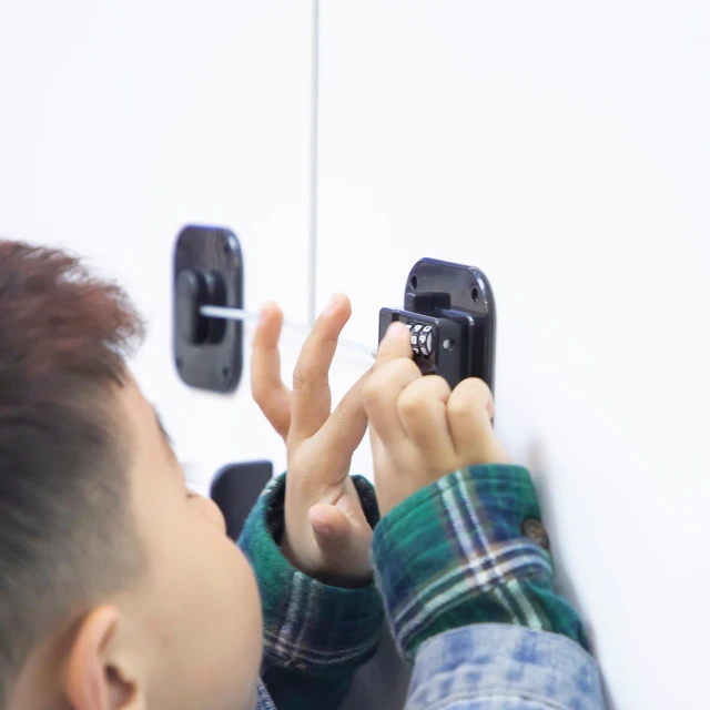 Alt view image 6 of 7 - Child Safety Cabinet Locks,Fridge Lock,Closet Locks,Cabinet Lock,Black 2Pcs | Fridge Lock with Combination,Heavy Duty Refrigerator Lock,Easy Install No Keys Needed