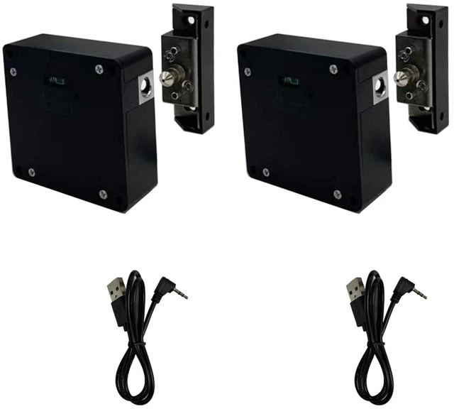 Main image of RFID Lock Electronic Cabinet Lock, Hidden DIY Lock with USB Cable for Wooden Cabinet Drawer Locker Cupboard (2 Pack)