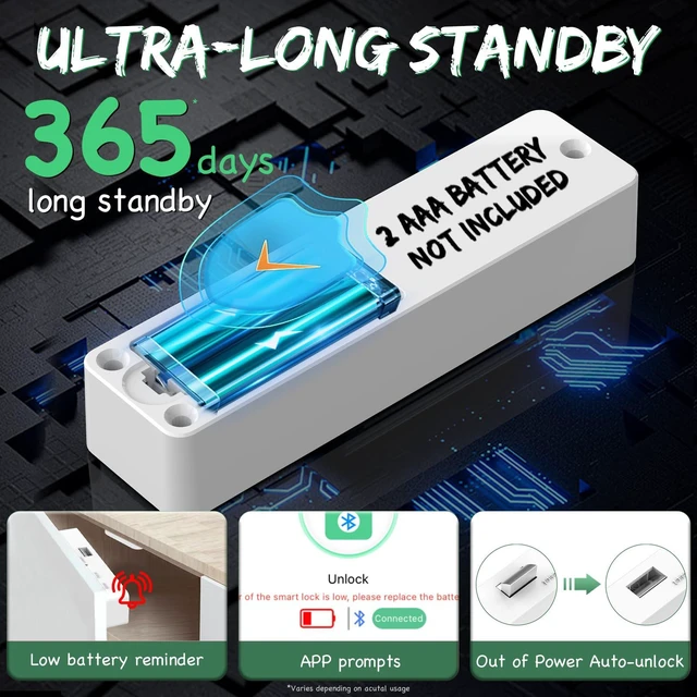Alt view image 5 of 7 - RFID Cabinet Lock, Hidden Digital Electronic Bluetooth RFID Smart Cabinet Drawer Lock for Adults Baby Proofing Teens Liquor Cupboard File