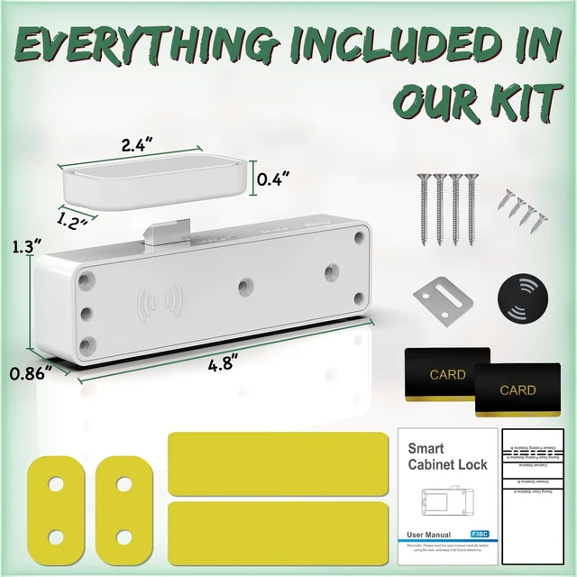Alt view image 6 of 7 - RFID Cabinet Lock, Hidden Digital Electronic Bluetooth RFID Smart Cabinet Drawer Lock for Adults Baby Proofing Teens Liquor Cupboard File