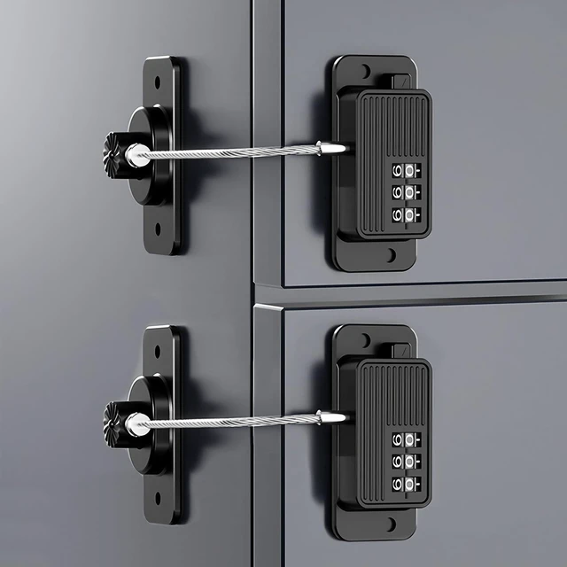 Main image of Heavy Duty Combination Refrigerator Lock (2 Pack) - Cabinet Locks Baby Proofing, No Drilling Adhesive Fridge Locks, for Fridge, Cabinets, Drawers, Window and Child Safety Cabinet Lock