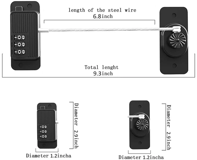 Alt view image 7 of 7 - Heavy Duty Combination Refrigerator Lock (2 Pack) - Cabinet Locks Baby Proofing, No Drilling Adhesive Fridge Locks, for Fridge, Cabinets, Drawers, Window and Child Safety Cabinet Lock