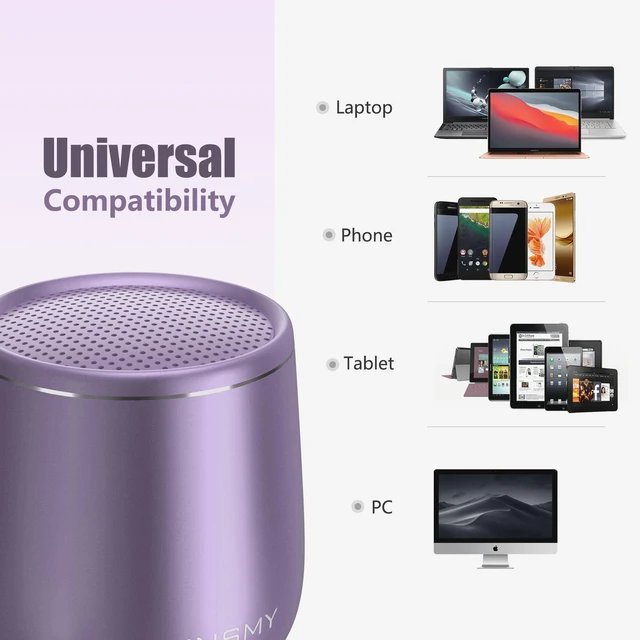 Alt view image 7 of 7 - C17-MAX, Waterproof Small Bluetooth Speaker, Rich Audio, Pairing, Portable, Handheld, Purple