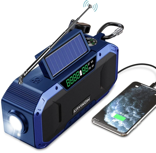 Main image of Emergency Weather Radio with Bluetooth,AM/FM/NOAA,Survival Radio Solar Crank,5000mAh Battery Power,IPX5 Waterproof,Portable and Shock-Resistant,Flashlight and SOS for Home Outage Storm Emergencies