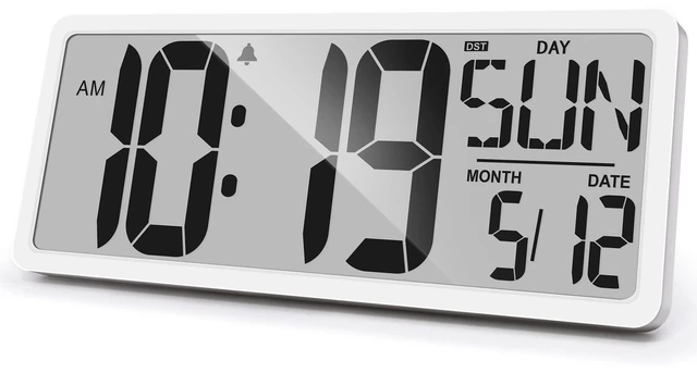 Main image of Large Digital Wall Clock 15.1 Inch Alarm Clock for Bedroom Wall Clocks Battery Operated Digital Clock Large Display with Temperature Desk Clocks for Office Living Room Decor