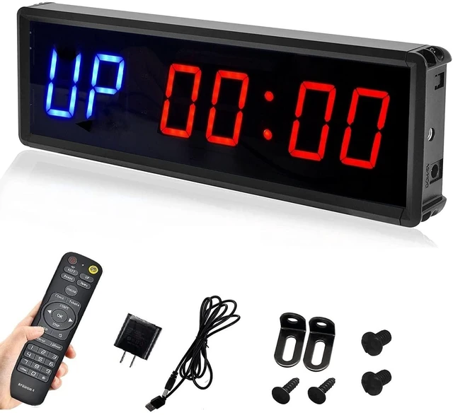Main image of LED Interval Timer Count Down/Up Clock Stopwatch with Remote for Home Gym Fitness Blue