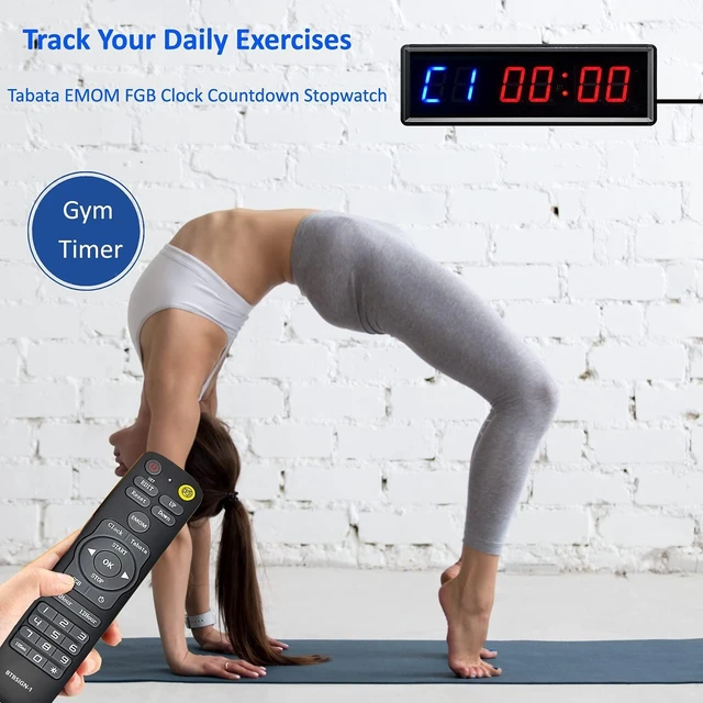 Alt view image 4 of 7 - LED Interval Timer Count Down/Up Clock Stopwatch with Remote for Home Gym Fitness Blue