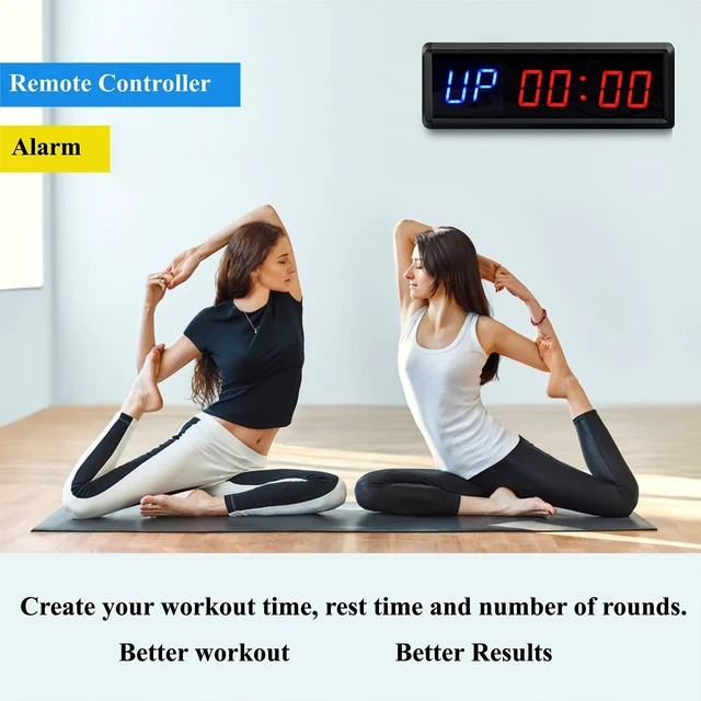 Alt view image 5 of 7 - LED Interval Timer Count Down/Up Clock Stopwatch with Remote for Home Gym Fitness Blue