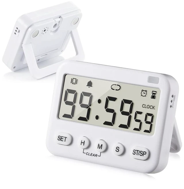 Main image of 99 Hours Digital Timer, Silent, Sound, Vibrating, Countdown, Count Up, Loop, Alarm, Clock, Small Timer for Study, Classroom, Office, Meditation, Lab, Sleep, Desk