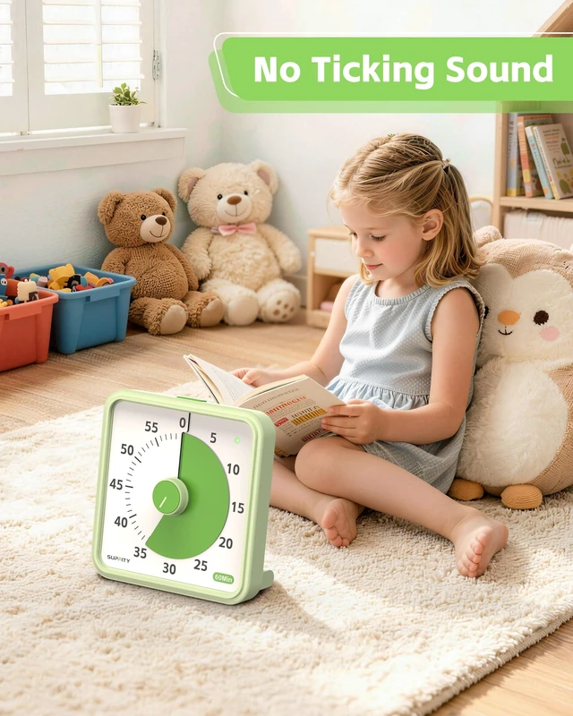 Alt view image 5 of 6 - 8-Inch Large Visual Timer for Kids 60-Minute Classroom Timer Magnetic | Countdown Timer with Pause Kickstands, Time Management Tool ADHD Timer Home School Kitchen and Office