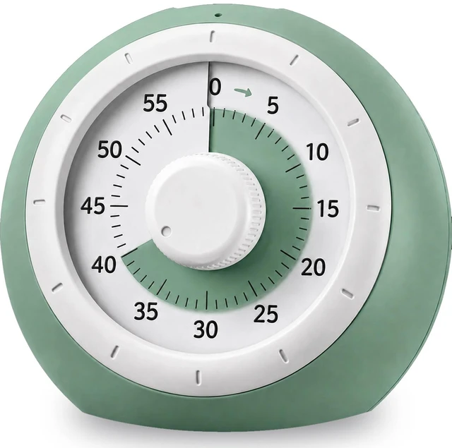 Main image of 60 Minute Visual Timer for Kids, Silent Countdown Clock | Time Management Tool for Homeschool Study Supplies, Classroom, Home, Kitchen, Desk (Green)