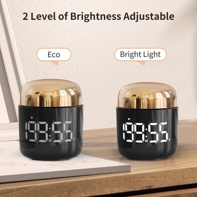 Alt view image 3 of 7 - Kitchen Timer, 360 Rotate, Countup/Countdown, LED, Volume | Memory Function Back to School Gold
