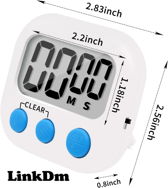 Alt view image 3 of 7 - 6 Pack Small Digital Kitchen Timer Magnetic Back and ON/Off Switch,Minute Second Count Up Countdown (Multicolored)