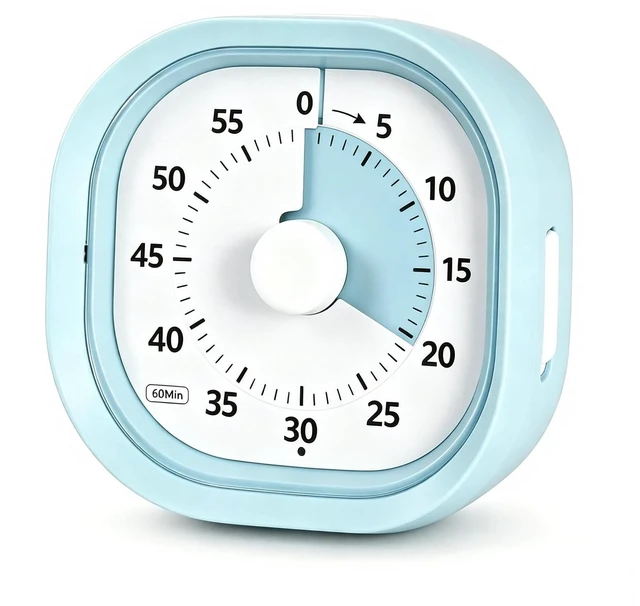 Main image of 60 Minute Visual Timer,Silent Time Management Tool (Blue) | kitchen timer,Timers for classroom, kitchen,home and office, No ticking sounds,60 Minute Countdown Timer