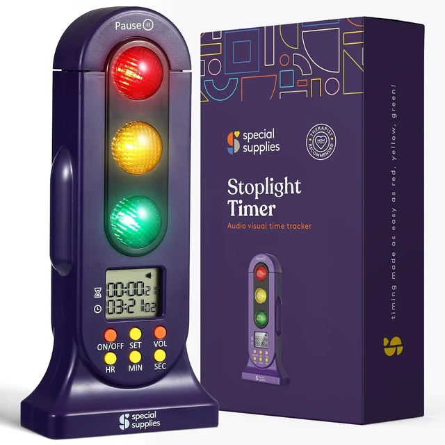 Main image of Stoplight Audio Visual Timer for Kids with Lights and Stopwatch Timer - Home and Classroom Timer for Time Management and Routines - Ages 3+