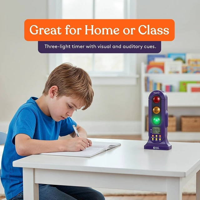 Alt view image 2 of 7 - Stoplight Audio Visual Timer for Kids with Lights and Stopwatch Timer - Home and Classroom Timer for Time Management and Routines - Ages 3+