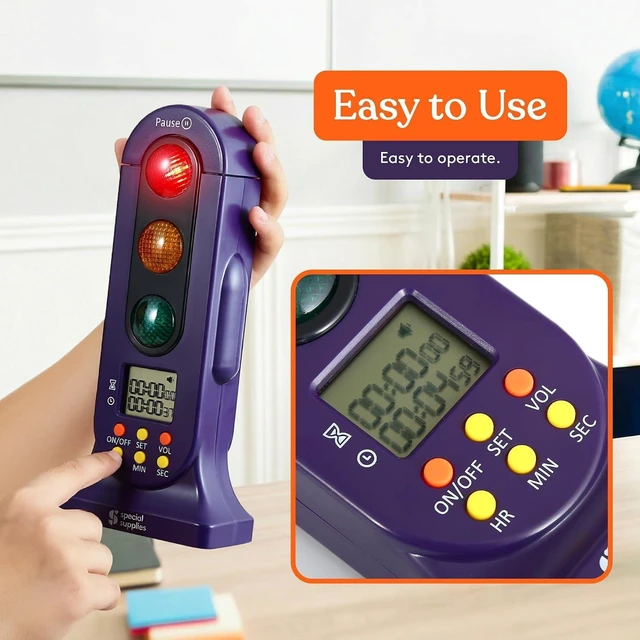 Alt view image 3 of 7 - Stoplight Audio Visual Timer for Kids with Lights and Stopwatch Timer - Home and Classroom Timer for Time Management and Routines - Ages 3+