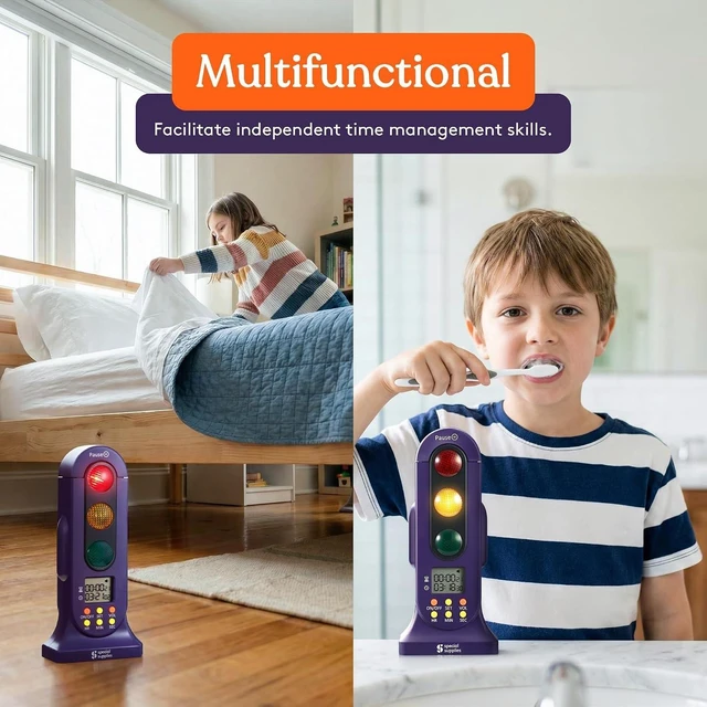 Alt view image 4 of 7 - Stoplight Audio Visual Timer for Kids with Lights and Stopwatch Timer - Home and Classroom Timer for Time Management and Routines - Ages 3+