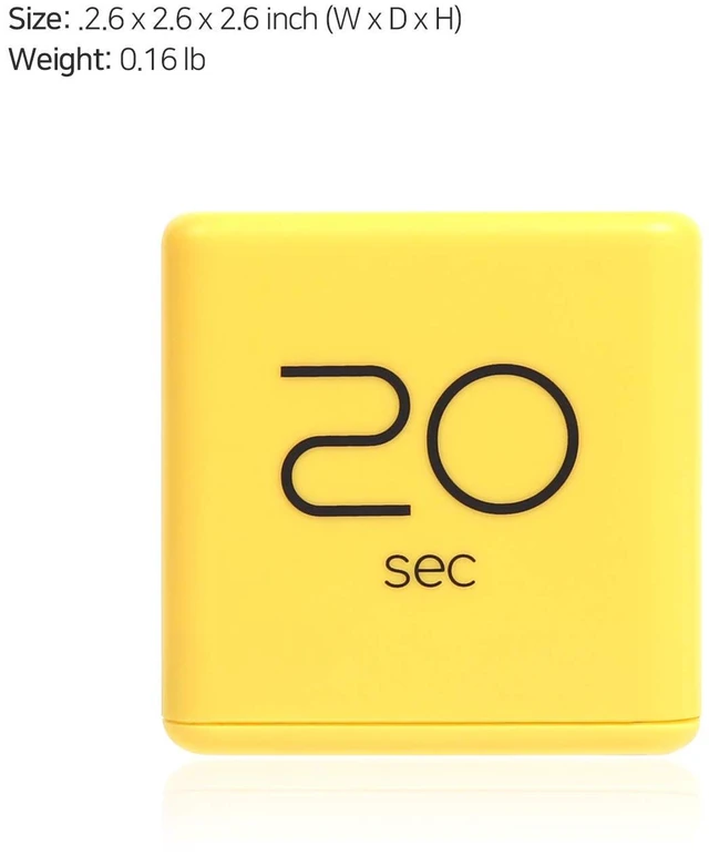 Alt view image 4 of 7 - Cube Timer, Flip, Block, Productivity, Time Management (Yellow) | 10/20/30/60 Sec Countdown Timer, Battery Operated, 2-Level Alarm Vol, Easy to Use, ADHD, Exercise, Study, Cooking