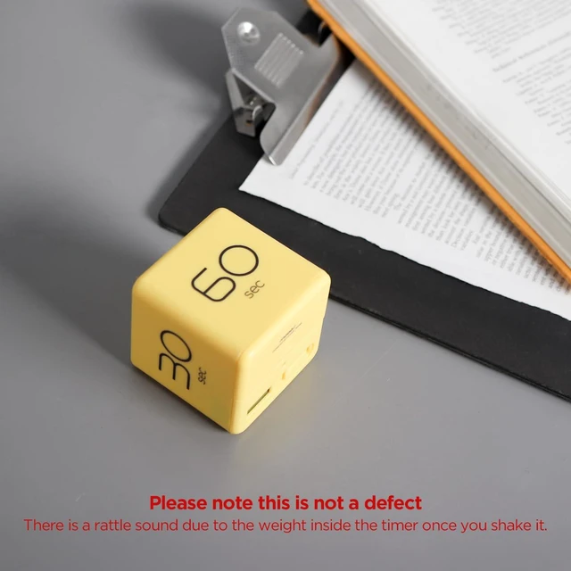 Alt view image 2 of 7 - Cube Timer, Flip, Block, Productivity, Time Management (Yellow) | 10/20/30/60 Sec Countdown Timer, Battery Operated, 2-Level Alarm Vol, Easy to Use, ADHD, Exercise, Study, Cooking