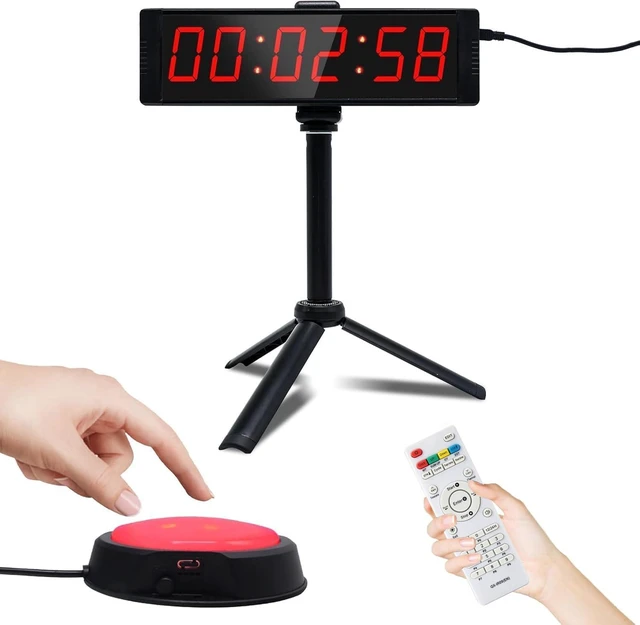 Main image of Large Stopwatch with Start/Stop Button, LED Digital Timer with Remote, Countdown Clock with Buzzer, Gym Clock for Home Gym, Interval Timer for Workout, Plug in (with Stand)