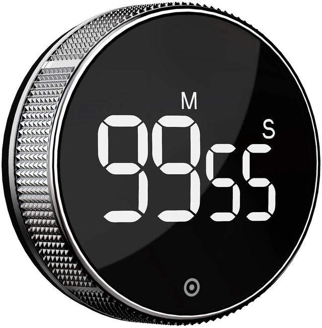 Main image of Kitchen Timer with LED Digital Display Smart Efficana for Home Classroom Gym Office, Volume and Brightness Adjustable Productivity Timer (Silvery)