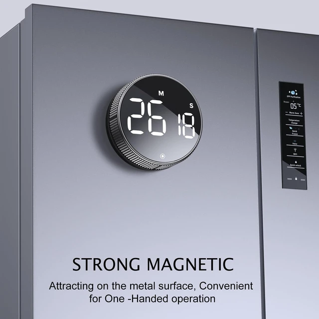 Alt view image 4 of 7 - Kitchen Timer with LED Digital Display Smart Efficana for Home Classroom Gym Office, Volume and Brightness Adjustable Productivity Timer (Silvery)