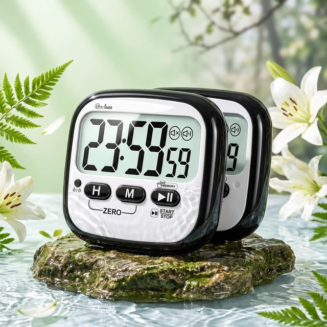 Alt view image 2 of 7 - 2-Pack Magnetic Kitchen Timers for Cooking, Digital Stop Watch Countdown Timer for Kids, Teachers, Classroom, Office, Exercise - Battery Included